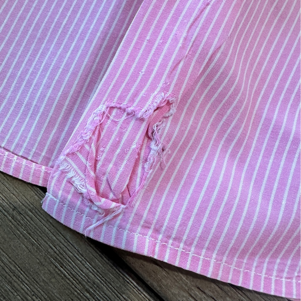 Lauren Ralph Lauren Petite 12 Classic Button Down Blouse Pink & White Striped - Picture 10 of 10